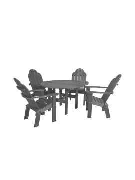 Classic 5-Piece 46" Round Table Set with Deck Chairs